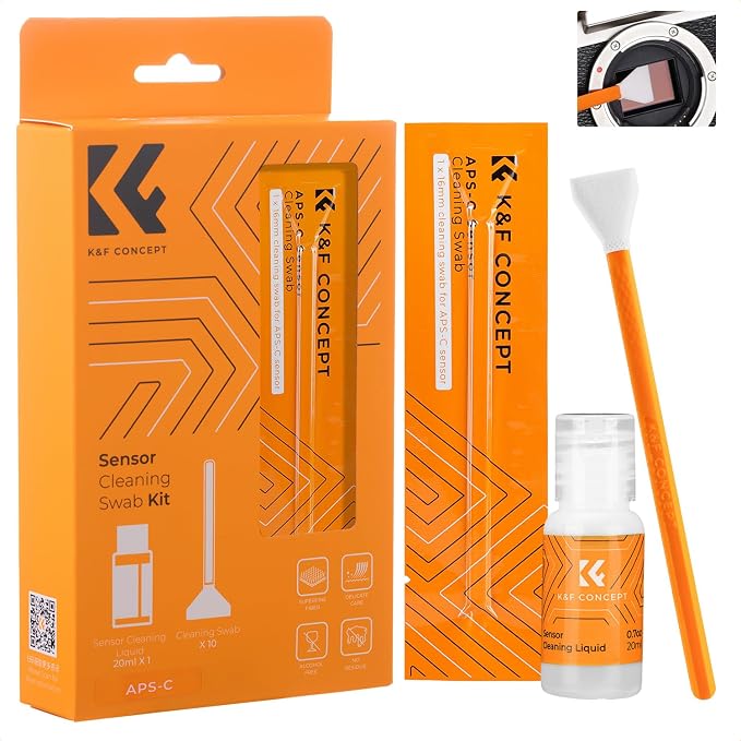 K&F CONCEPT 16mm APS-C Sensor Cleaning Swab*10 + 20ml Sensor Cleaner, DSLR SLR by KFCONCEPT