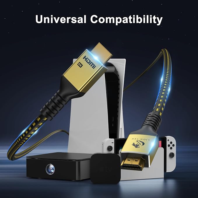 LIONWEI 8K Certified HDMI Cable 3.9FT/1M, HDMI 2.1 Cable 8K@60Hz 4K@120Hz - Image 7