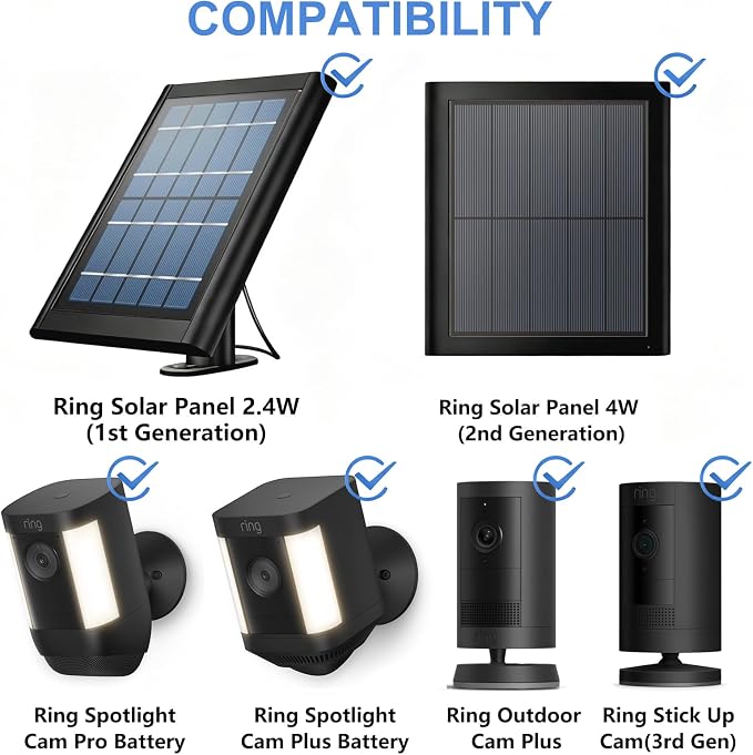 2-in-1 Wall Mount for Ring Solar Panel, Ring Stick Up Cam Battery, Spotlight - Image 2