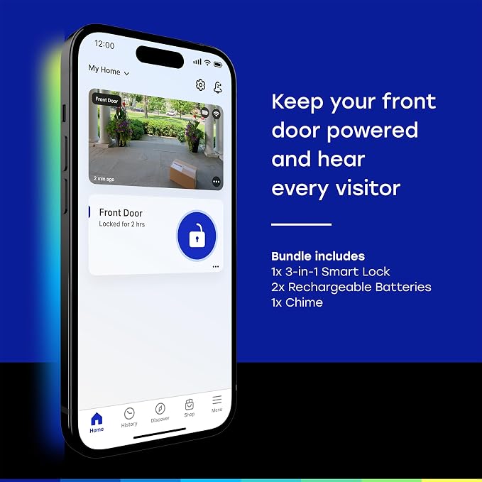 myQ Secure View™ 3-in-1 Smart Lock Deadbolt + myQ Chime + Extra Battery - Image 2