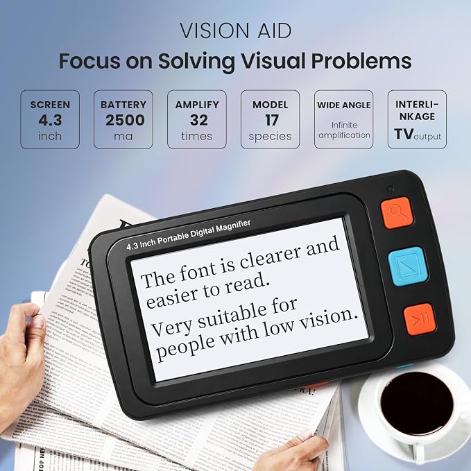 4.3" Digital Video Magnifier, 4X-32X Zoom Aid - Image 2