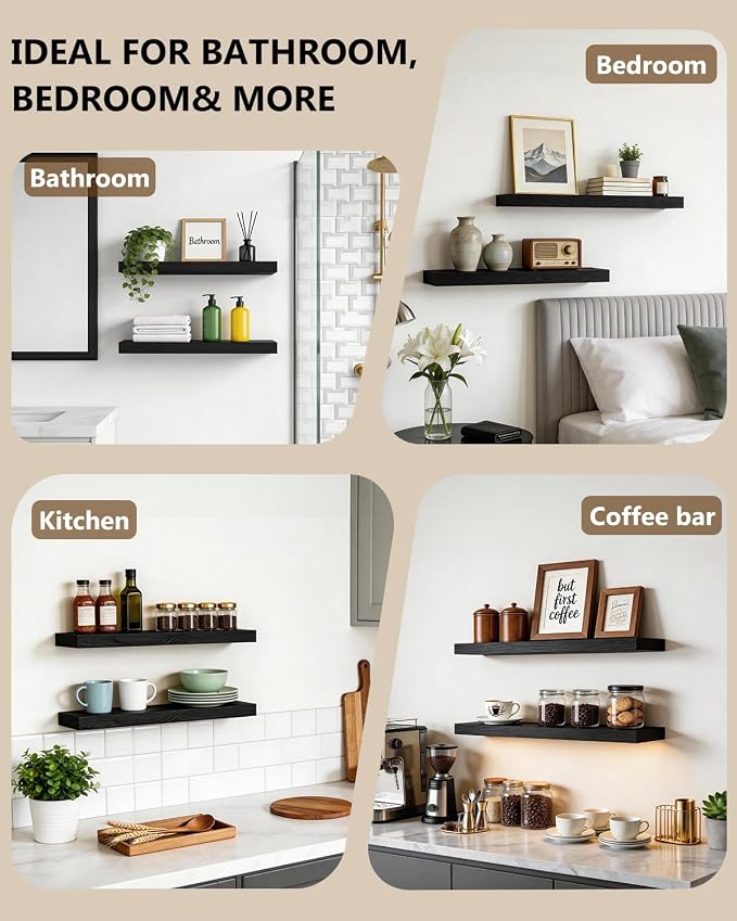 WALI Floating Shelves for Wall, 2 Tier Bathroom Storage Shelf Over Toilet - Image 3