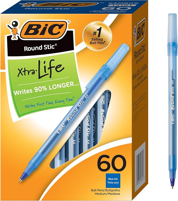 BIC Round Stic Xtra Life Ballpoint Pen by BIC