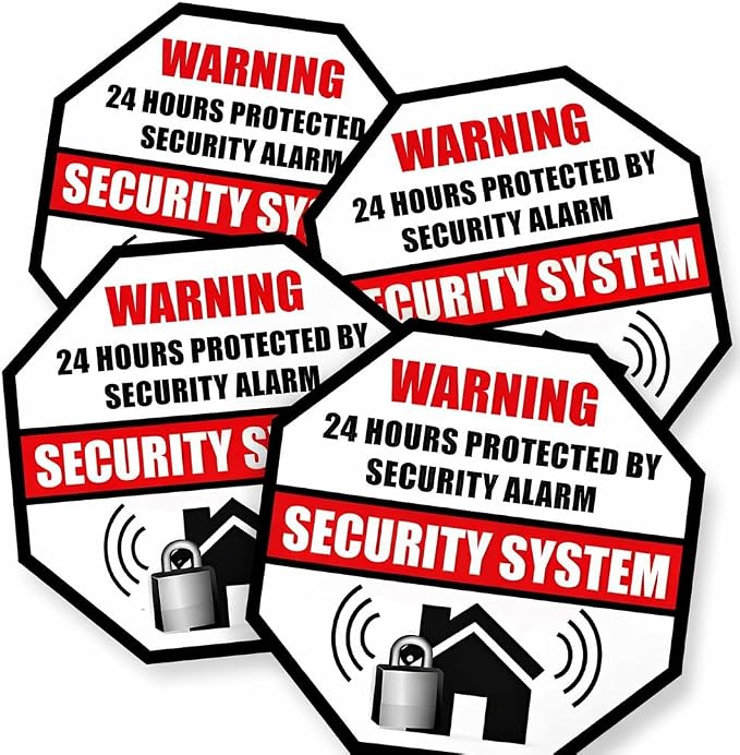 Front Self Adhesive Vinyl Outdoor/Indoor 89mm X 89mm Home Business Security by Rockmount+Electronics