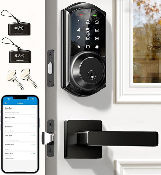 Veise VE06-L Smart Locks with 2 Lever Handle Set, App Control, Keyless Entry by Veise