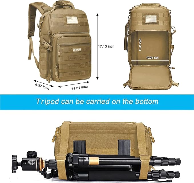 MOSISO Camera Backpack, DSLR/SLR/Mirrorless Tactical Camera Bag Case - Image 4