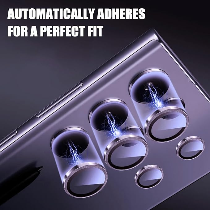 2 Pack Camera Lens Protector for Samsung Galaxy S24 Ultra, 9H Tempered Glass - Image 5