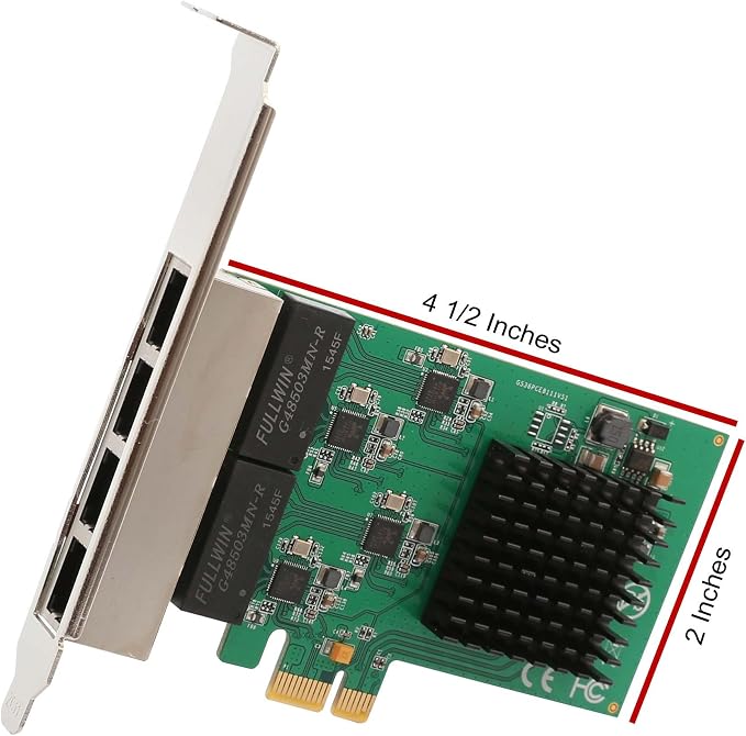 4 Port Quad Gigabit Ethernet PCI Express 2.1 PCI-E x1 Network Interface Card - Image 2