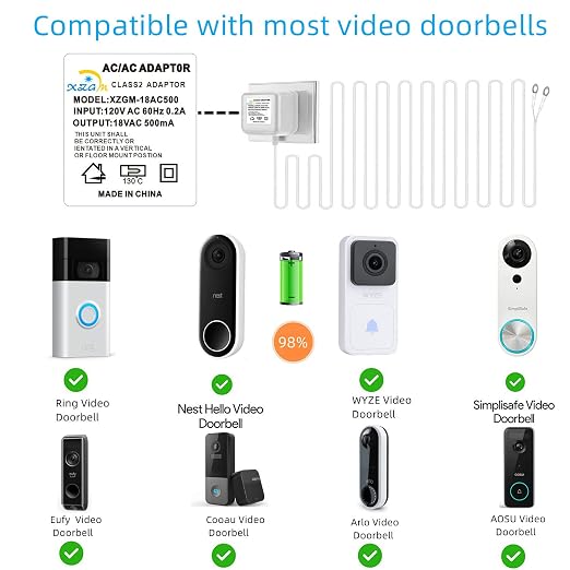 Video doorbell Special Power Transformer, 18V500MA Ring doorbell Power Adapter - Image 7