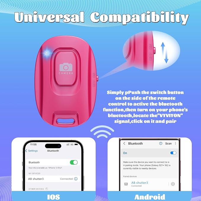 Wireless Camera Remote Shutter for iPhone and Android Smartphones 2 Pack - Image 4