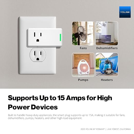YoLink Smart Energy Plug 15A – 1/4 Mile LoRa Range, High-Power Devices - Image 6