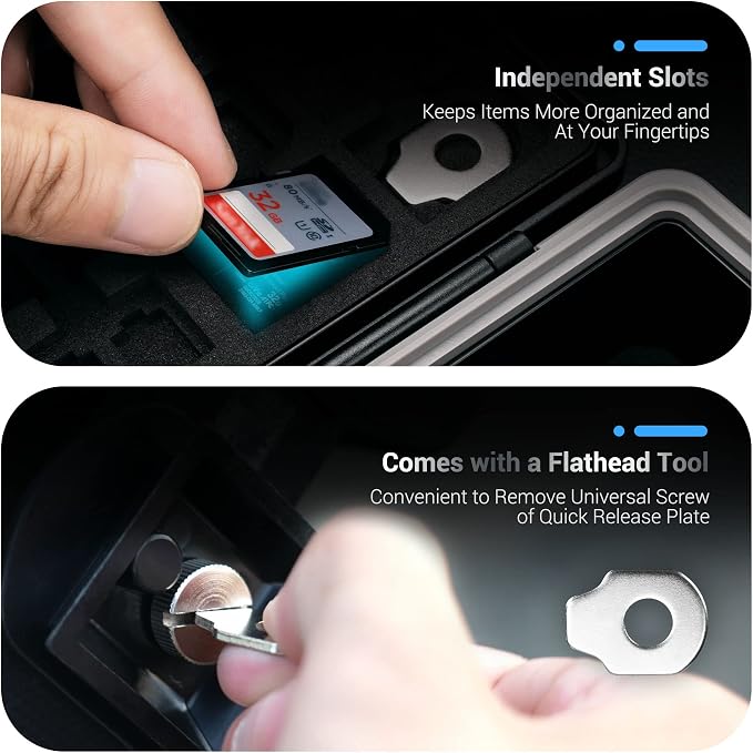 JJC DSLR Camera Battery & SD Micro SD XQD Card Case Holder - Image 5