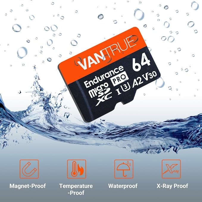 Vantrue 64GB microSD Card with Adapter, U3 UHS-I High Speed SD Card - Image 3
