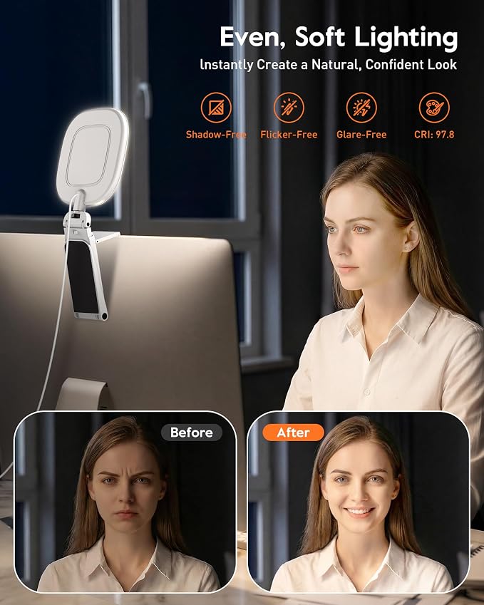 Upgraded Ring Light for Laptop, Monitor & Desk – Eye-Caring Diffused LED - Image 2