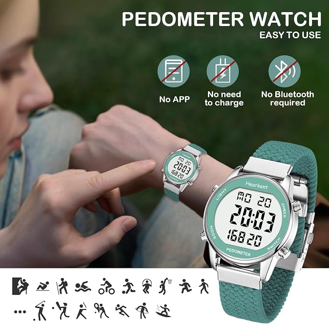 Hearkent Pedometer Watch for Walking Steps and Miles-Men&Women-Step Counter for - Image 5