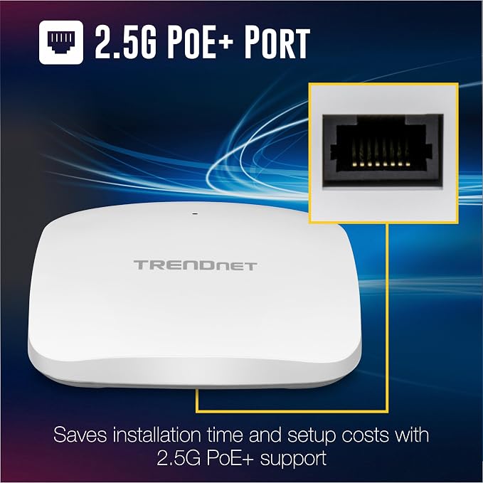TRENDnet AX5400 Dual Band WiFi 6 PoE+ Access Point, TEW-925DAP, 1 x 2.5GBASE-T - Image 5