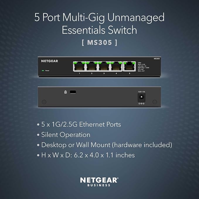NETGEAR 5-Port 2.5G Multi-Gigabit Ethernet Unmanaged Network Switch - - Image 2