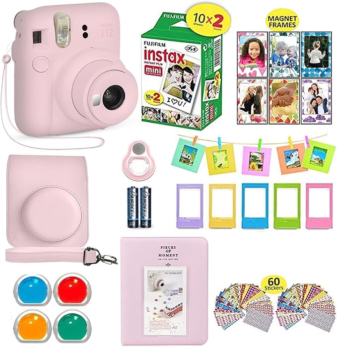 Fujifilm Instax Mini 12 Instant Camera Blossom Pink + Shutter Compatible by FUJIFILM