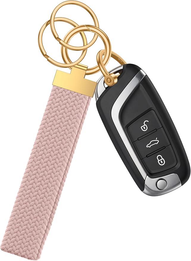 Stretchy Braided Wristlet D-Ring Detachable by ANGSTUME