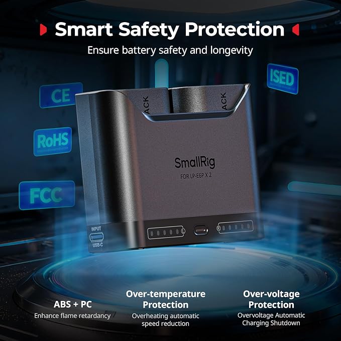 SMALLRIG LP-E6P LP-E6NH LP-E6N LP-E6 Battery Charger - Image 7