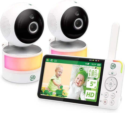 LeapFrog LF915-2HD Baby Monitor, 2 Cameras, 5” 720p Screen, 360° Pan-Tilt-Zoom by LeapFrogBabyCare