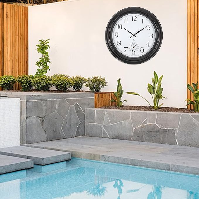 Atomic Outdoor Wall Clock 18 Inch Sealed Outdoor Waterproof Clock - Image 9