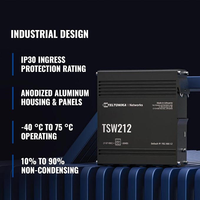 Teltonika TSW212 Industrial Managed Ethernet Switch - Image 2