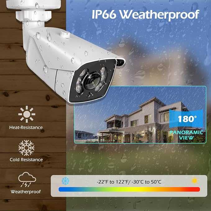 MWRCTV 8MP POE IP Camera, 160-Degree Super Wide Angle Fisheye Security Bullet - Image 8