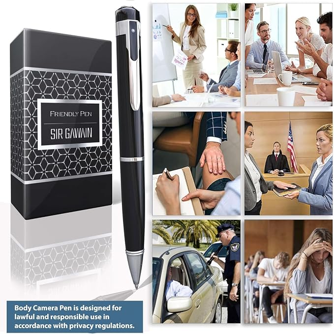 SIRGAWAIN Premium Body Camera Pen — Full HD 1080p Video & Photos, 70-Min Battery - Image 3