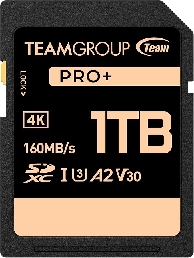 TEAMGROUP PRO 1TB UHS-I U3 A2 V30 4K UHD Read/Write Speed up to 160/120MB/s by TEAMGROUP