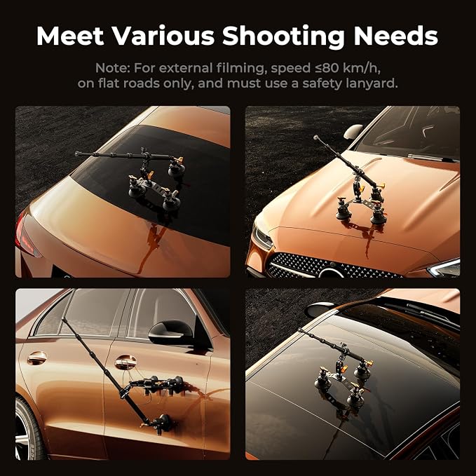 K&F CONCEPT Triple Suction Cup Car Mount - Image 7