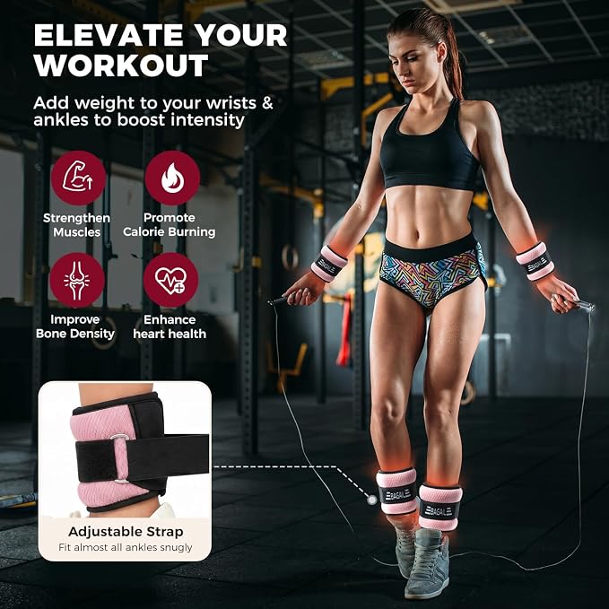 BAGAIL Ankle Wrist Weights for Women & Men, One Pair of 1/2/4/6/8/10 LBS - Image 4