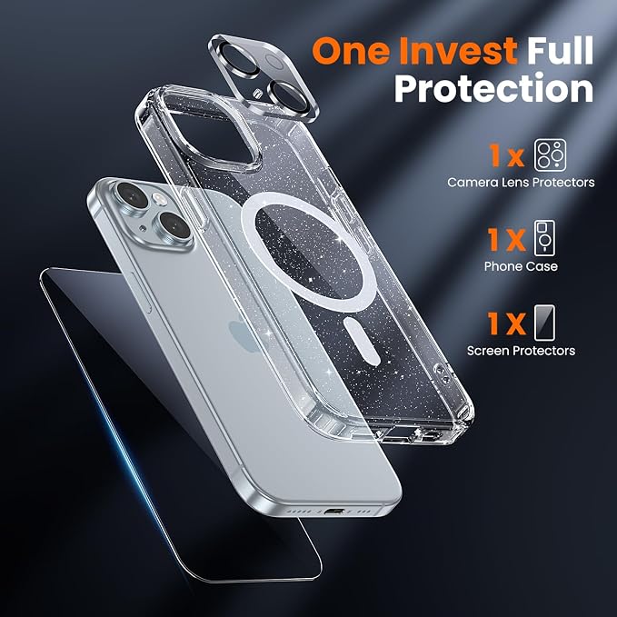 toushion 3 in 1 for iPhone 15 Case Clear - Image 2
