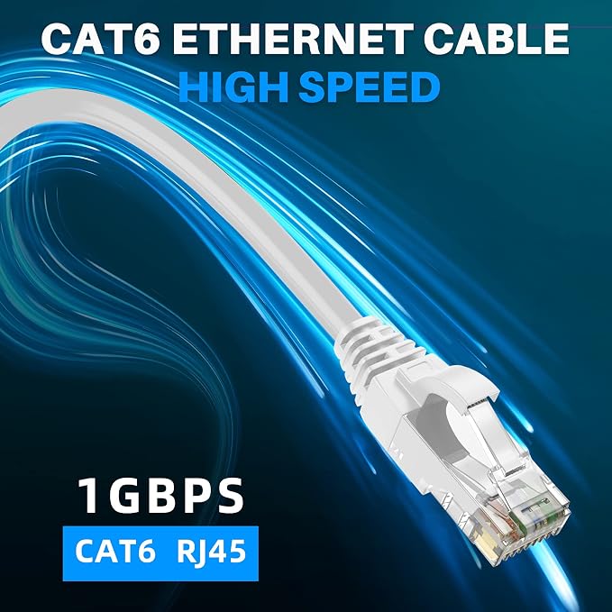 Adoreen Cat 6 Ethernet Cable 300 Ft-White, Outdoor & Indoor Snagless Long Round - Image 5