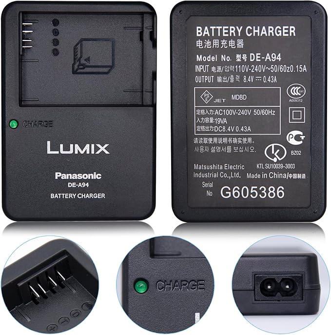 DE-A94 DEA94 Camera Charger for Panasonic: BLD10PP DMW-BLD10E DMW-BLD10PP - Image 2