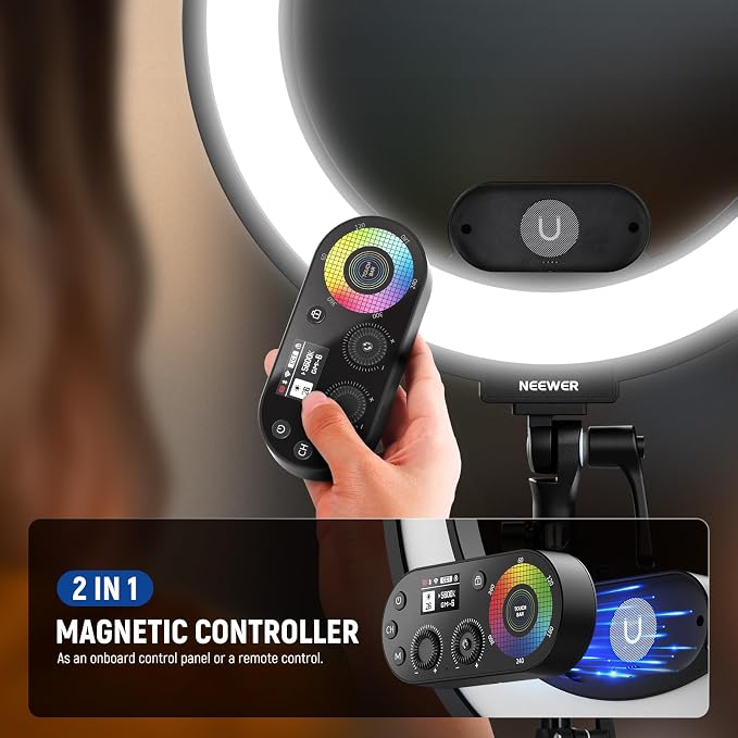 NEEWER RL45C 18" Edge Lit 45W RGB LED Ring Light - Image 4