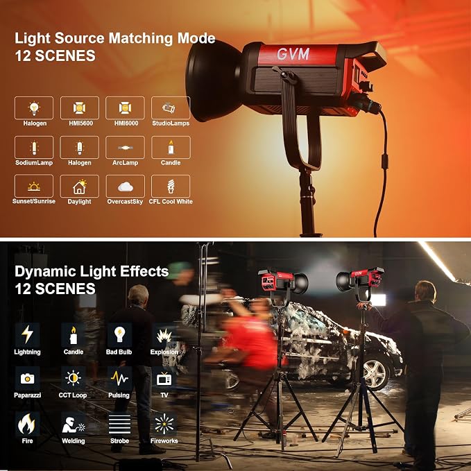 GVM 200W LED Video Light, PRO SD200B Photography Lighting Kit - Image 3