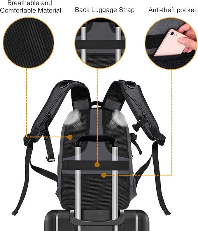 MOSISO Camera Backpack, DSLR/SLR/Mirrorless Photography Camera Bag 15-16 inch - Image 8