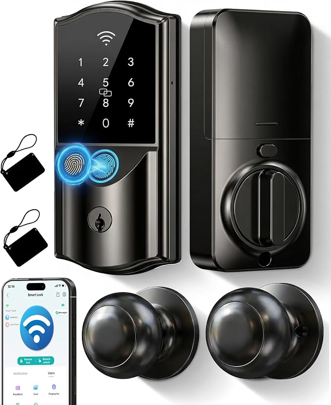 Built-in WiFi Smart Lock with 2 Knobs by Unknown