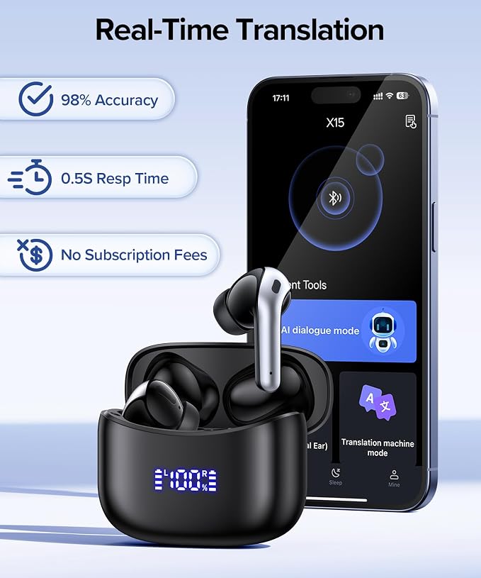 OKEEFE AI Translation Earbuds Real Time 164 Languages Translator Ear Buds - Image 6
