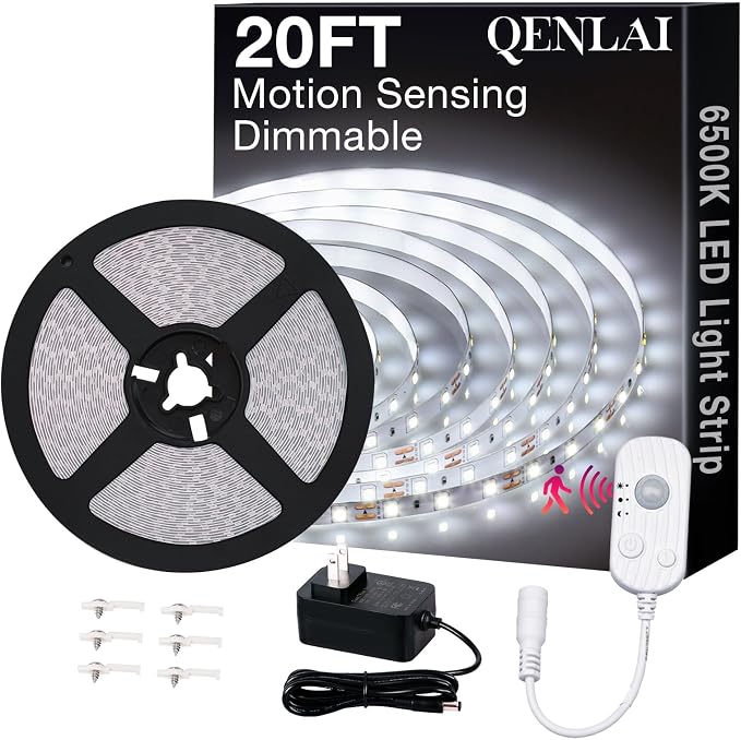 20FT White LED Strip Lights by QENLAI