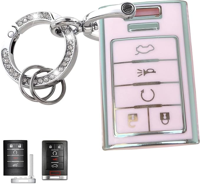 Keyless Entry Systems Key for Cadillac Key Fob Cover Shell by WENHENI