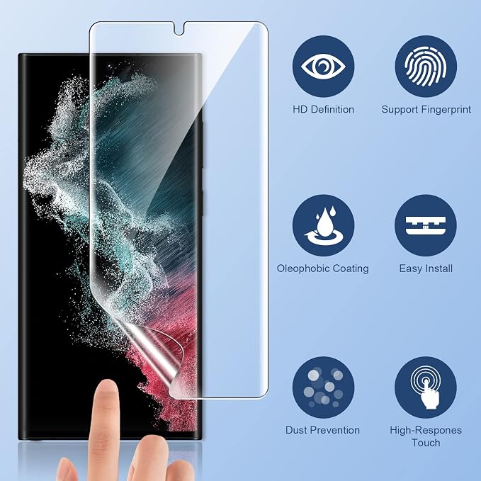 LK 3 Pack for Samsung Galaxy S22 Ultra Screen Protector Bubble Free, - Image 4