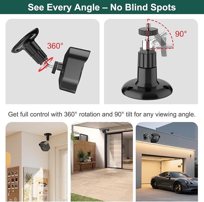 Blink Outdoor 2K Mount, Weatherproof Covers and 360°Adjustable Mounts - Image 3