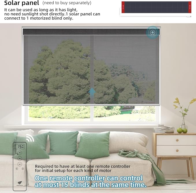 SmartWings Motorized Light Filtering Roller Shades 60% Blackout Work - Image 2