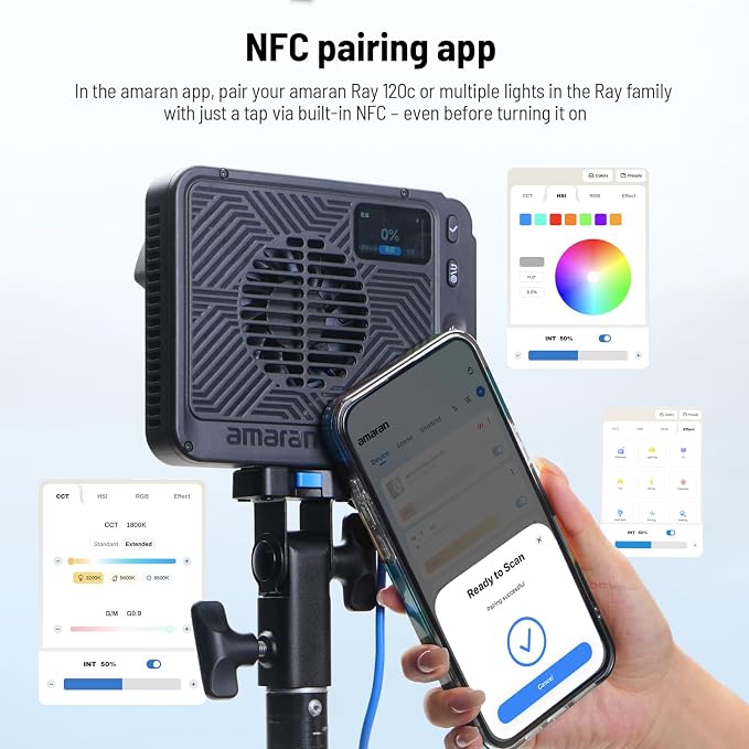 amaran Ray 120c RGB Video Light, 120W Portable Studio Light IP54, CCT 1 - Image 6