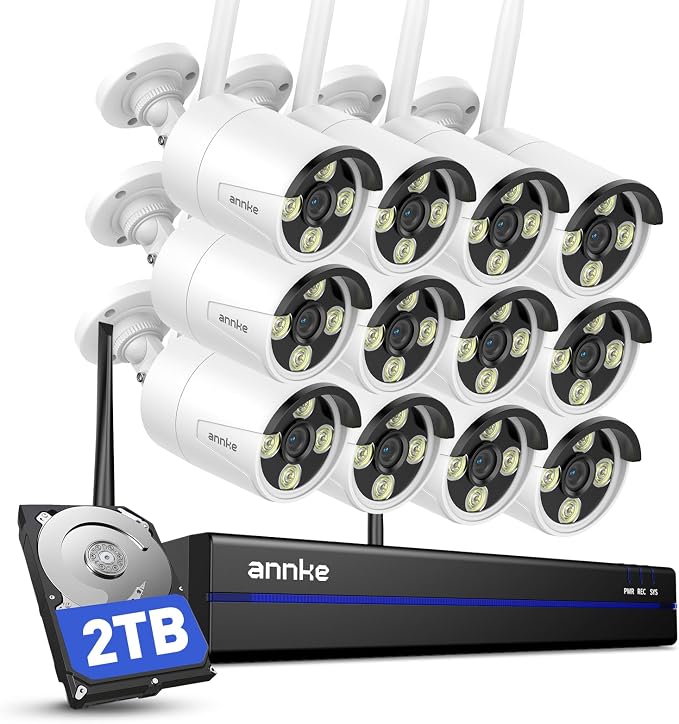 ANNKE Wireless Security Camera System 2TB Hard Drive, 16CH 4K WiFi NVR Kit by ANNKE