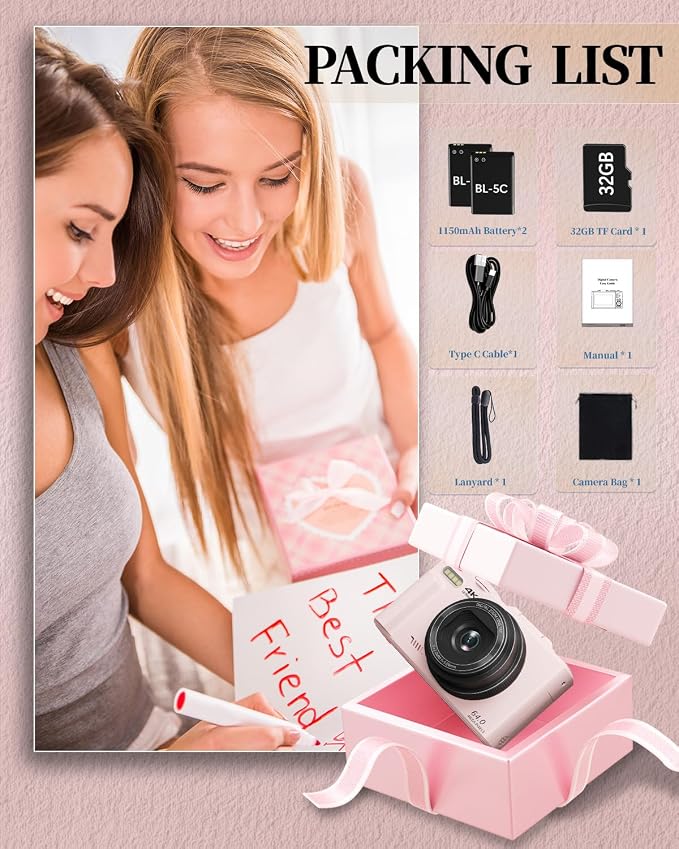 4K Digital Camera for Beginners & Teens, Compact Vlogging Camera - Image 8