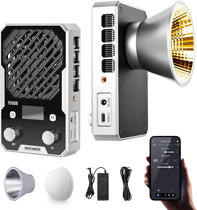 NEEWER 100W Ultra Compact LED Video Light APP/Panel Control, Pocket Size Bi by Neewer