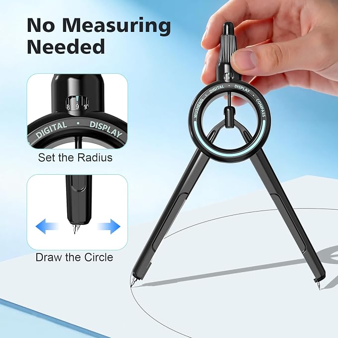 Compass Geometry Tool ROATEE Visible Radius Math Compass Compatible - Image 2